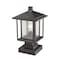 Z-Lite Aspen 1 Light Outdoor Pier Mounted Fixture, Black And Clear Seedy 554PHMS-SQPM-BK - alternate 5